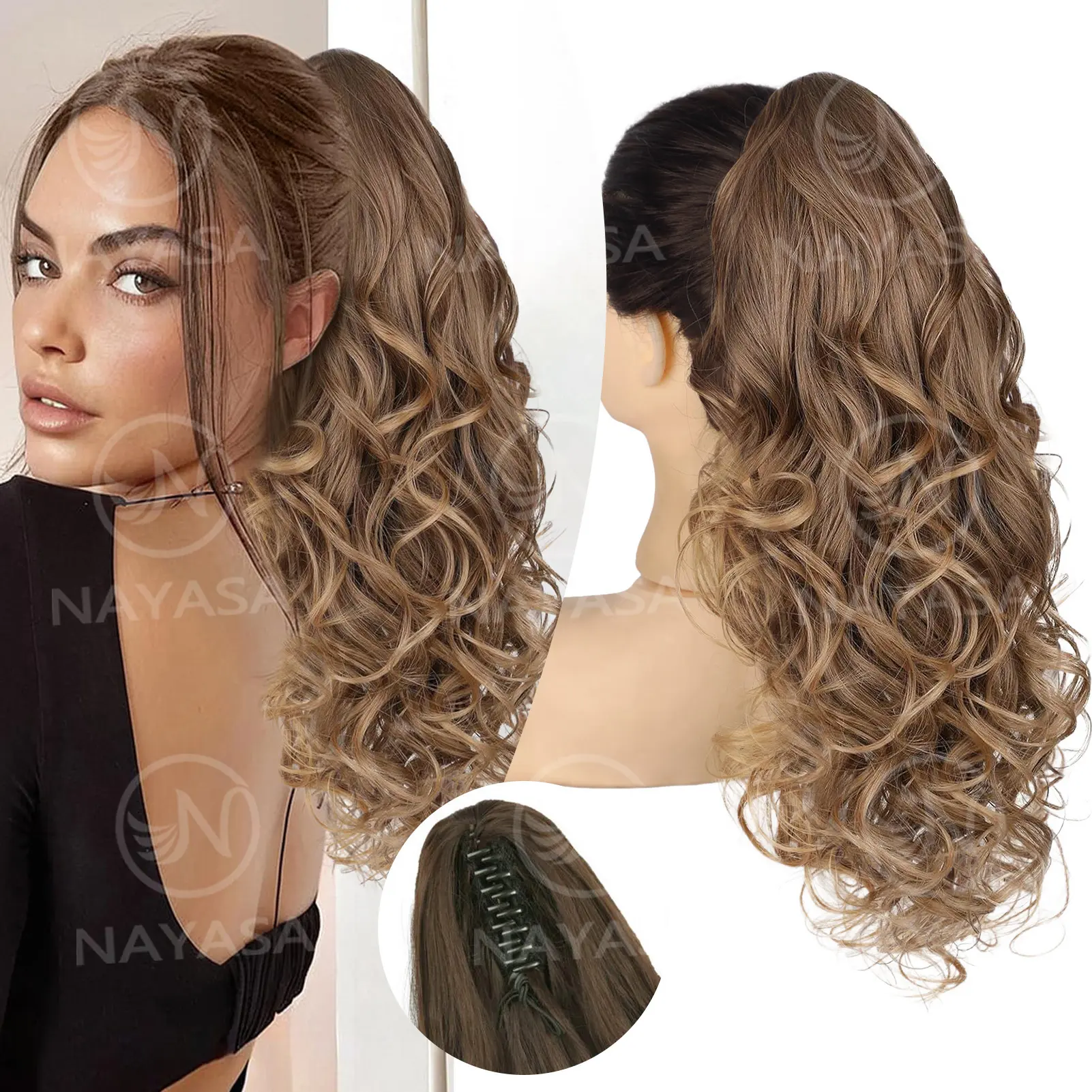 20''-Dark Ash Blonde with Golden Ends