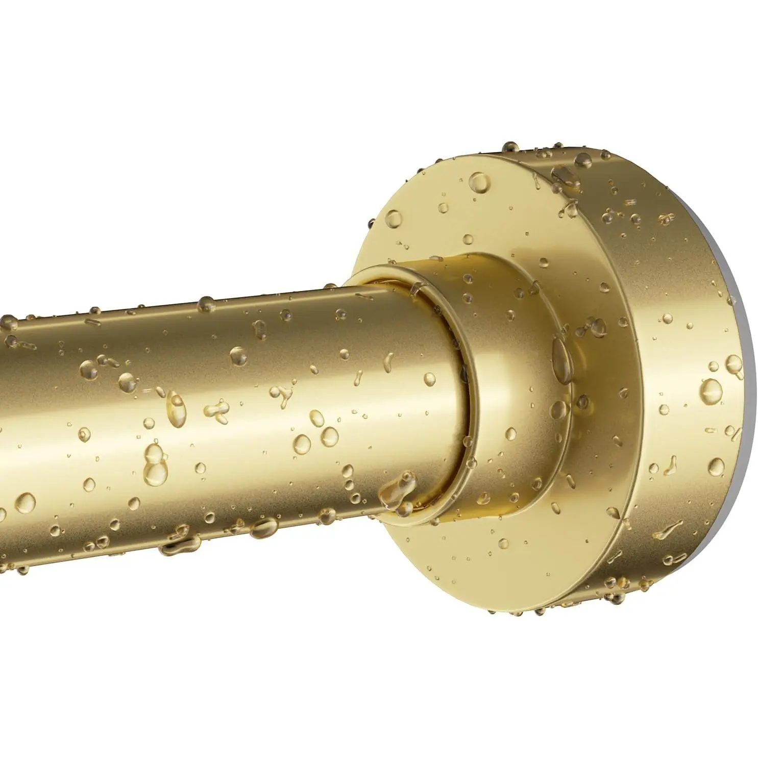 Gold Shower Curtain Rod 34-66 Inches(2.8-5.5ft) Never Rust Adjustable Shower Rod Spring Tension Non Slip No Drilling Shower Rods for Bathroom Garland Windo