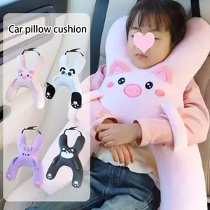 1Set Car Cute Cartoon Pillow Car Mounted Child Sleeping Pillow Car Removable Comfortable Breathable Headrest Lumbar Support