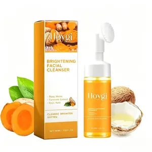 Turmeric Foaming Facial Cleanser - Gentle Exfoliating, Oil-Control, Brightening Skincare for Women & Men, Turmeric Tablet-Infused Face Wash