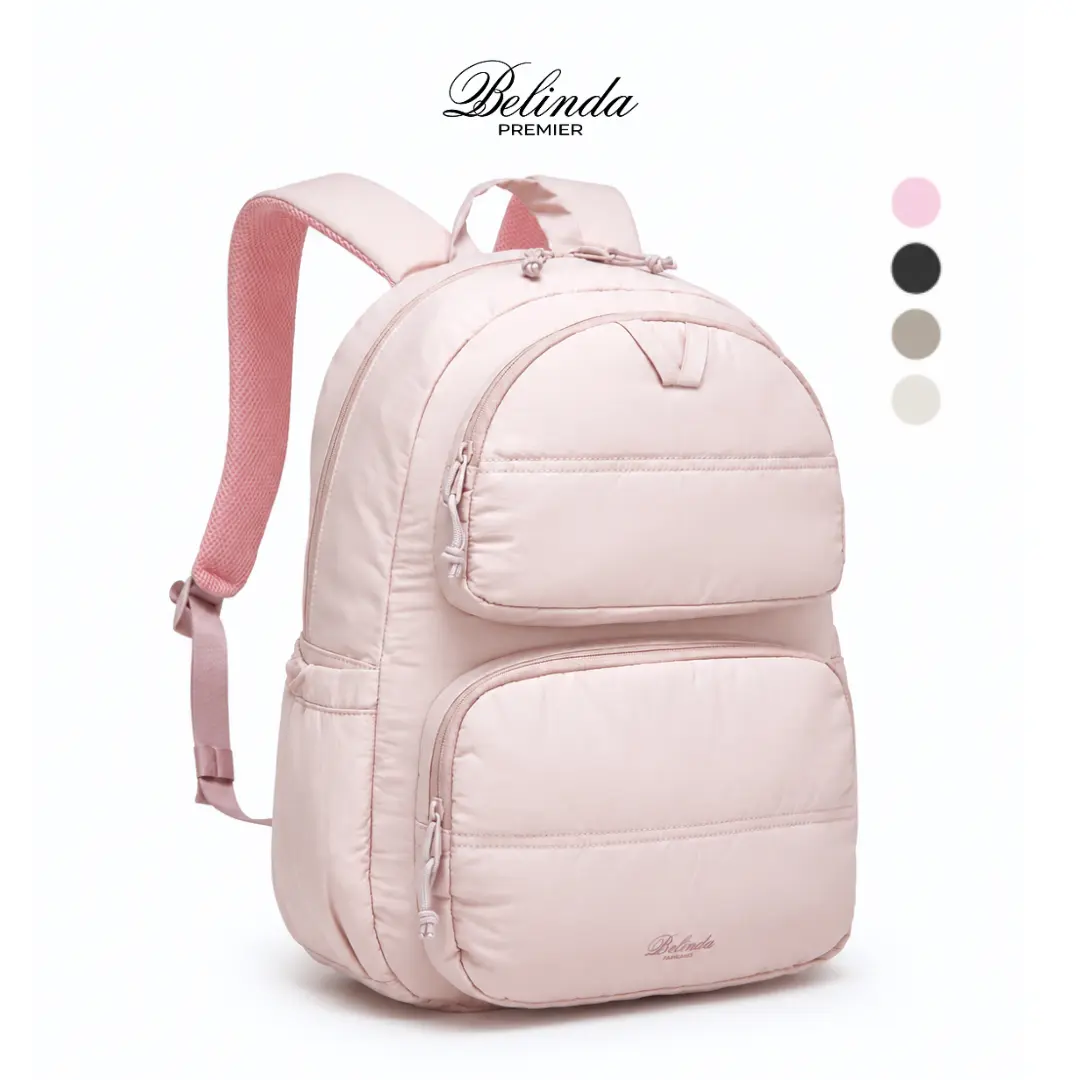 BELINDA Plain Casual College Laptop Backpack, Lightweight Waterproof Functional Bag for School, Fits 14.3" Laptop & 40 oz Water Bottle (College Supplies Essential), Backpacks For School