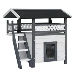 NNEDSZ Wooden Outdoor Pet House - Shelter for Cats and Small Dogs, Rabbit Hutch Kennel