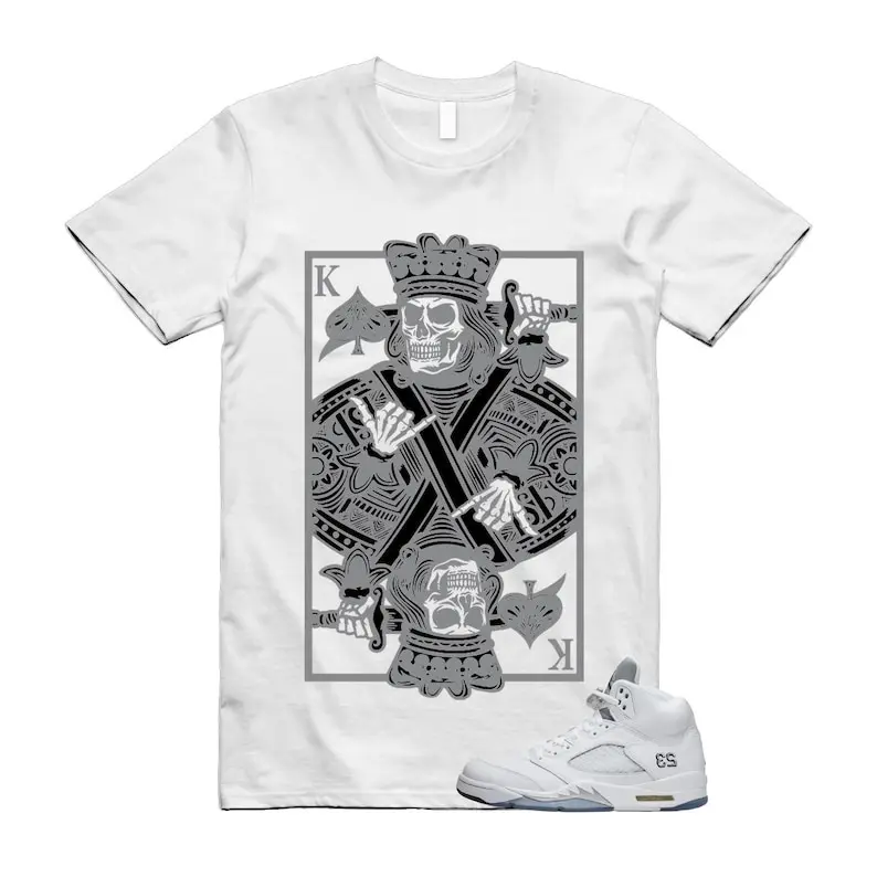 5s White Metallic Matching T Shirt, KING Graphic Shirt, 90s Hip Hop Tee, Gift For Women and Man, Unisex T-Shirt, Sneaker Head Gift