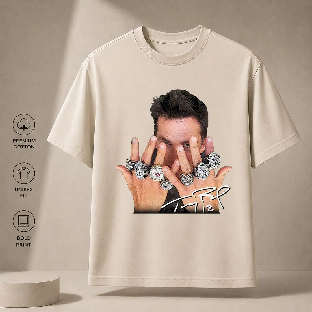 Tom Brady Graphic Tee, Y2K Crew Neck Streetwear T-Shirt, Vintage Football Fan Top