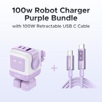 65w Robot Charger with 100W Cable(3.3FT) Purple