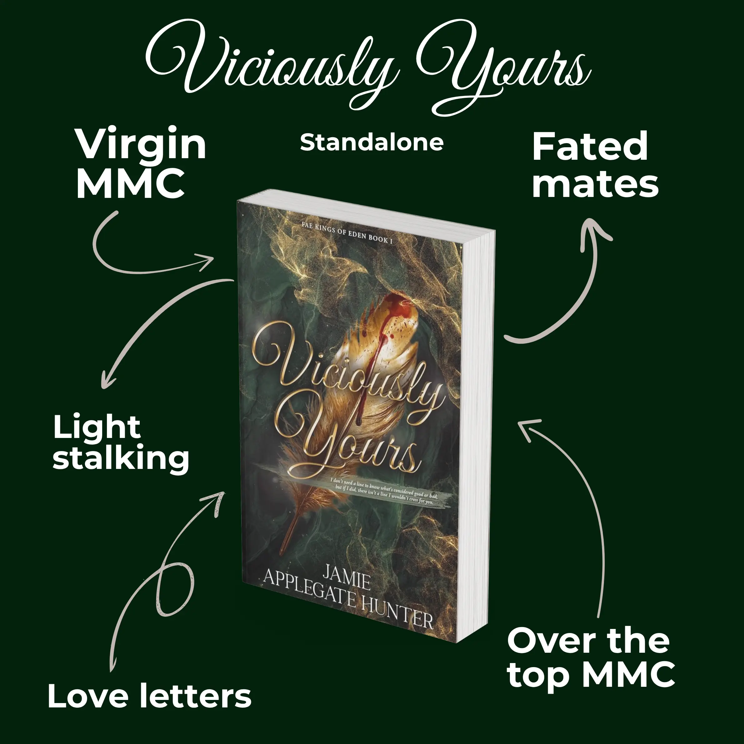 *Imperfect* Signed Paperback Viciously Yours by Jamie Applegate Hunter