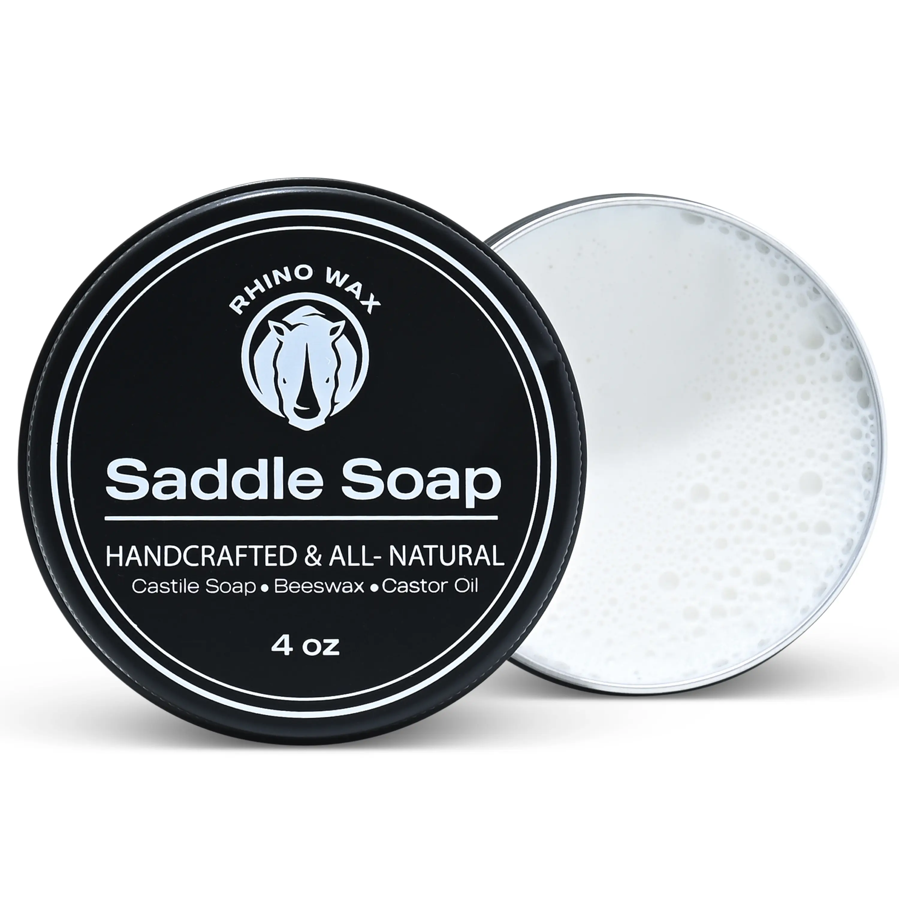 Rhino Wax Natural Saddle Soap for Horse Tack and Leather Boots, 4 oz