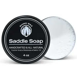 Rhino Wax Natural Saddle Soap for Horse Tack and Leather Boots, 4 oz