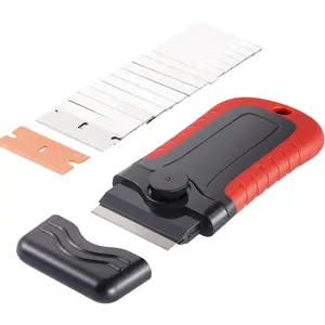 VEVOR 2PCS Razor Blade Scraper, Plastic Scraper Tool with 120PCS Plastic Blades, Cleaning Scraper Remover for Stickers, Decals, Adhesive, Labels, Paint from Glass, Car, Window, Caulk, No Scratches, BlueVEVOR Super Brand Day