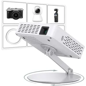 Foldable Projector Stand, Universal Projector Mount with  1/4 -Inch Screw, 360? Rotation & Height Adjustable, Ultra-Light  Alloy Compact Outdoor Stand Compatible with  Projectors