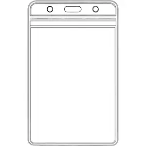 Thick ID Card Name Badge Holder Heavy Duty  Clear Plastic PVC Vertical Sleeve Pocket Resealable (Vertical, 10 count)