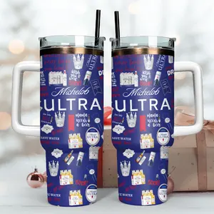 Michelob Ultra Beer Custom Tumbler With Handle, 40oz Stainless Steel Tumbler With Handle, Leak-Proof and Stylish for Everyday Use