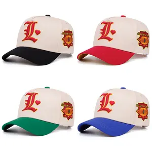 Colorblock Trendy Personalized L Letter Embroidered Men's & Women's Hip Hop Hat Fashionable All-Season Outdoor Sports Golf Fishing Cap