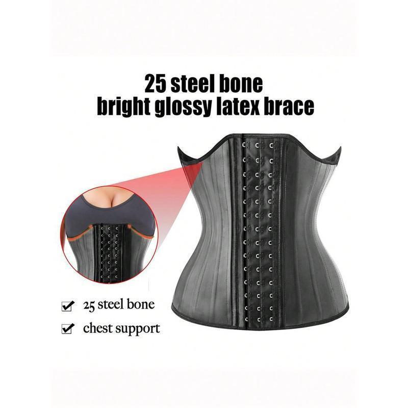 1pc Latex Curves 25 Steel Bone Waist Trainer Belt Corset Firm Control Body Shaper Cincher  Underbust Hourglass Sports Girdle Fajas Womenswear Everyday Compression holiday shape wear sale tummy solid color  top rear open bust shapewear set high stretch