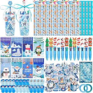 247-Piece Winter Party Favor Sets Teacher Gift for Students: Stationery Set Includes Pencils, Erasers, Notebooks, Stickers Ideal for Classroom Birthday Gift Bags, Rewards, and Prizes