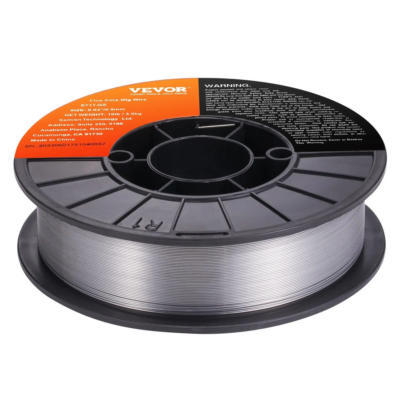 【Fallpicks】VEVOR High-Quality Flux Core Spool of Wire, E71T-GS 0.030-in 10LBS No Shielding Gas Mild Steel MIG Wire, Low Splatter Even Deposition for All-Position Arc Welding & Outdoor Use, Enables High-Quality Welds