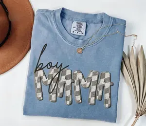 Comfort Colors Boy Mama TShirt, Mothers Day Shirt for Mom T-Shirt, Retro Mama Tee, Checkered Mama Tshirt, Mama of Boys, Gift for Mom T-shirt