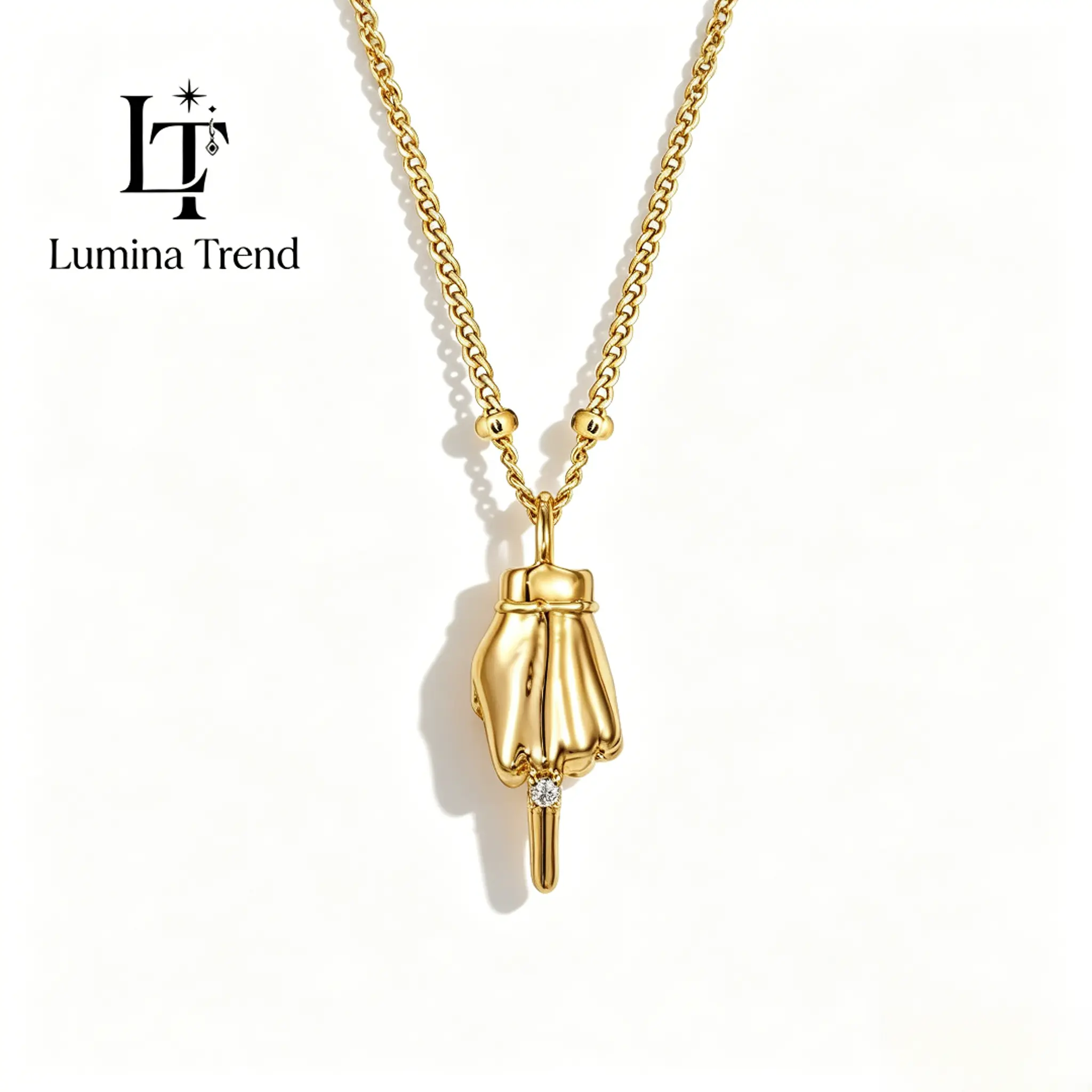 Elegant Gold FU Necklace – Timeless Style for Every Occasion