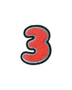 3 Red Chenille Varsity Number Patch