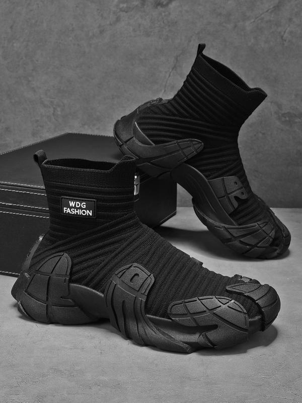 Men's Fabric High-Top Sneakers, Stylish and Comfortable Footwear for Everyday Wear, Perfect for Casual Outings and Sports Activities, Trendy Walking Sneaker