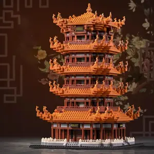 Chinese Style Crane Tower Building Blocks, Exquisite DIY Building Model 3D Puzzle Toy, Creative Construction Play Set for Teenager & Adults