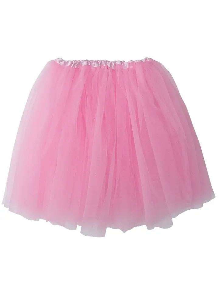Plus Size Pink Tutu Skirt - Plus Size 3-Layer Tulle Skirt Dress Up Tutus for Women