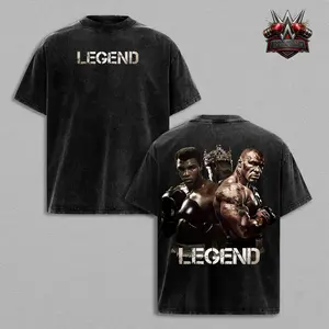 Muhammad Ali Mike Tyson Washed T-Shirt, Legend Boxing Graphic Tee, Vintage Fighter Collage Unisex Shirt