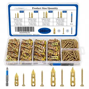 360 count Self Drilling Drywall Anchors Heavy Duty, Self Drilling Drywall Anchors with Screws Kit, 4 Sizes Metal Dry Wall Anchors for Drywall Heavy Duty, Drywall Self Drilling Anchors with Screws