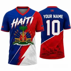 Haiti Soccer "Custom Name" Vintage Jersey T-Shirt, Haiti National Team Retro Soccer Fan Shirt, Personalized Name Number Soccer Shirt, WC 2026 Haiti Supporter Tee, Unisex Haiti Football Apparel, WC 2026 Tee