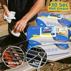Mioszzi XXL BBQ Grill Cleaning Wipes Heavy-Duty Degreasing for Grates, Racks & Lids Food Safe & Alcohol-Free Removes Burnt Grease & Residue kitchen cleaning dishrag