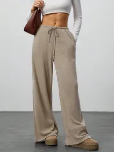 Plus Size High Waist Comfortable Wide Leg Casual Joggers, Universal Fit Sports Pants for Relaxing Body Shape, Perfect for Daily Wear, Workout Clothes, Wide Leg Sweatpants