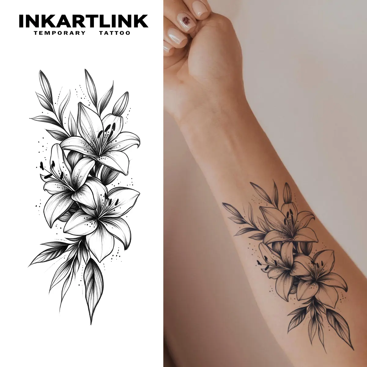 INKARTLINK Tattoo Tech, 2 Sheets Semi-Permanent Temporary Tattoos