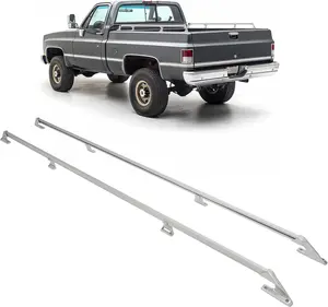 7.36Ft Truck Bed Rail Compatible with 1967-1987 Chevy Chevrolet GMC & 1988-1991 Heavy Duty Long Bed Trucks Side Rail Aluminium Alloy Powder Coated Silvery (Pair)