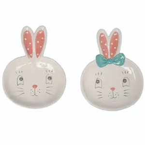 JOHANNA PARKER WHITE EASTER BUNNY PLATES