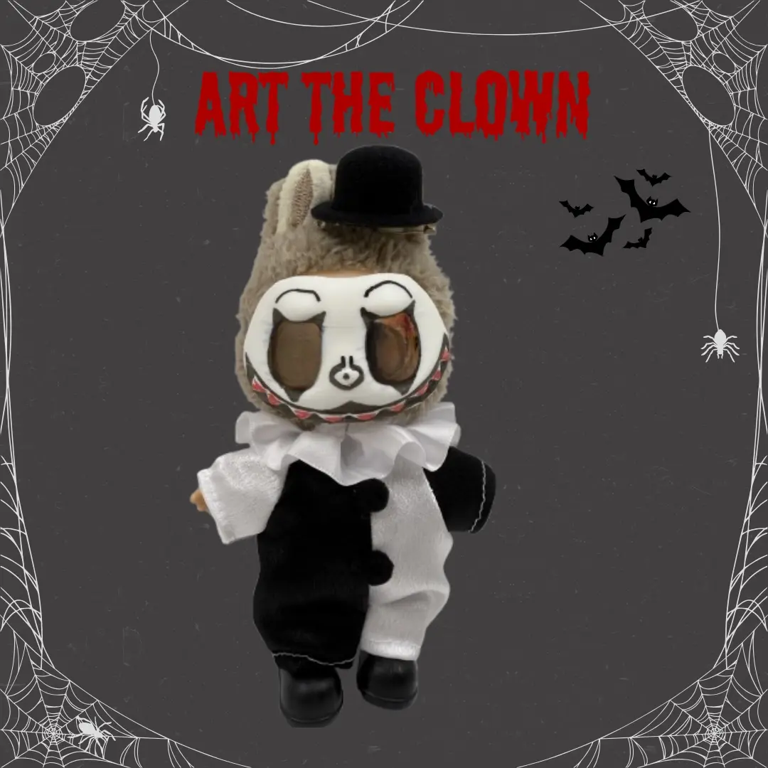 Art the Clown Terrifier Horror Outfit for 17cm Doll-Black White Horror Style Costume Set | Cute Creepy Doll Clothes