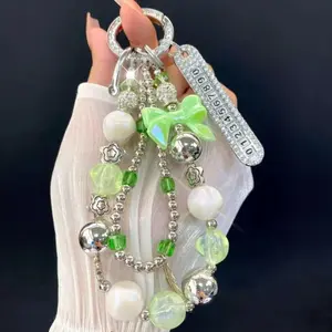 2026 New Rhinestone Butterfly Beaded Wristlet. Luxury Charm for Phone Cases, Bags & Car Chains. Stylish New Year Gift