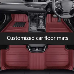Custom Car Floor Mat For VW Gol G3 2000~2004 Ssangyong Rexton 2011 Mercedes ML W163 2003~2005 Volvo V70 1997~2000 Left/Right -hand Drive Auto Interior Accessories Fashion Stripe Styling Carpet Waterproof Design Full Coverage Car Foot Mats