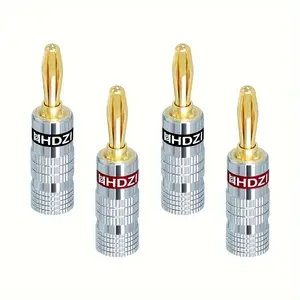 Bright Six-Leaf Banana Plug, 24k Gold Plated, High-Quality Audio Connector, Durable Design, Ideal for Professional Use