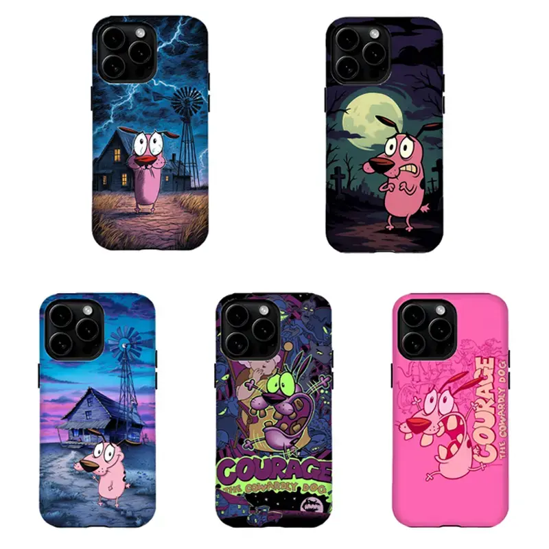 Courage The Cowardly Dog Nightmare Collage Spooky 90s Cartoon Network Horror Surreal Nightmare Vibe Aesthetic Fan Merch Tough Case For Apple iPhone 17 Pro Max 16 15 14 13 12 11.