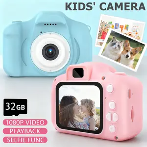 Toddler camera toys with educational games-HD photo camera portable children's camera children's birthday gift camera with games. HD dual-lens toy camera is used for outdoor travel records.