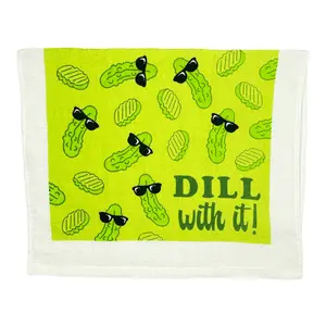 Dill With It Funny Pickle Cool Tea Towel Funny Dish Towels Soft Adsorbent Tea Towel