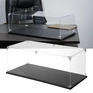 Clear Acrylic Display Case, Dustproof Showcase For 1:14 Scale Diecast Car Model, 40x20x15cm, 2mm High Transmittance Acrylic, 10mm Matte Black MDF Base, Effortless Assembly, Anti-Corrosion Collectibles Protection Storage Box