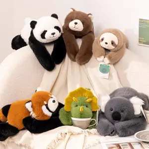 Weighted Long Arm Stuffed Animal Plush Pillow (50/60/65cm) - Raccoon, Koala Bear, Sloth, Dinosaur Designs - Party & Home Gift for Kids