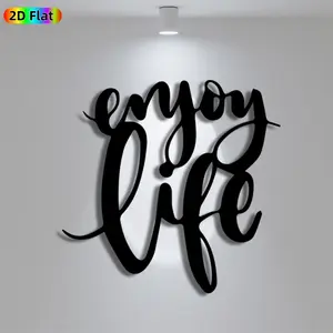 1pc Minimalist "Enjoy Life" Lettering Metal Wall Art, Minimalist "Enjoy Life" Statue Mural, Iron Craft, Perfect for Living Room, Office Wall, Bedroom Decor, Artistic Metalwork,Housewarming Decor, Ideal Gift for Positive Lifestyle Enthusiasts
