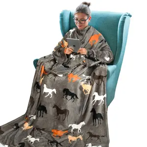 Tirrinia TV Blanket with Sleeves, Super Soft Wearable TV Blanket Robe for Adults 73 x 51”| Cozy Warm, Lightweigh