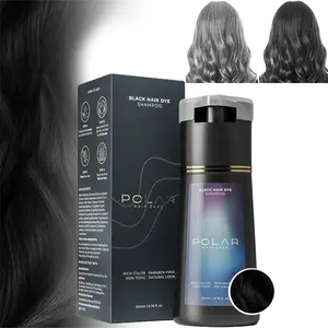Polar Haircare -Hair Dye Shampoo for Gray Hair for Women& Men (Jet Black) Natural Hair Dye Kit -Semi Permanent HairDye Shampoo -Vegan Hair Dye USA 6.76 FI Oz