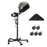 VEVOR Professional Ionic Hooded Hair Steamer for Deep Conditioning - 11.81in Hydrating Mist, 2 Modes, Height-Adjustable Standing Design with Timer, 5 Lockable Wheels, 700ml Water Reservoir, 145ml Waste Water Collector for Home/Salon Use