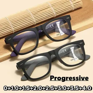 Vintage Progressive Multifocal Reading Glasses Women Men Large Square Presbyopia Eyeglasses Stylish Anti-blue Computer Eyewear
