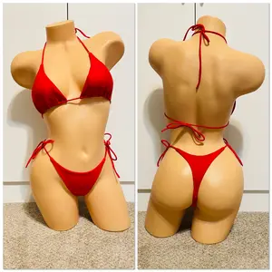 Red Side Tie Two piece String Bikini Swimwear