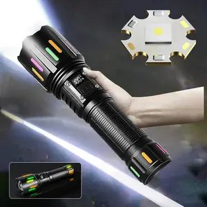 Super Powerful Outdoor Flashlight, 5 Modes Zoom 800 Meters, 5000mah Rechargeable Flashlight, Outdoor Camping Flashlight, Home Emergency Flashlight